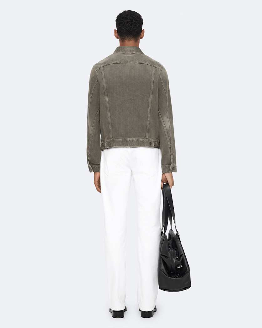 Regular-Fit Denim Trucker Jacket KHAKI GREY | ALLSAINTS